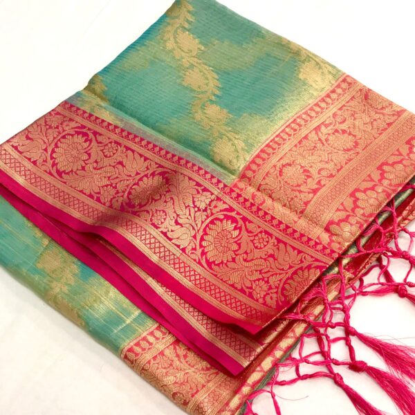 Beautiful tissue zari weaving saree