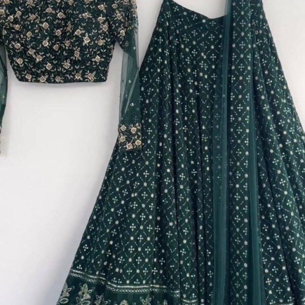 Heavy sequence embroidered work lehenga