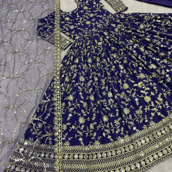 Faux georgette with embroidery sequence work with full sleeve
