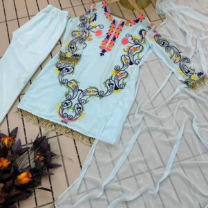 Suit set with pant and dupatta