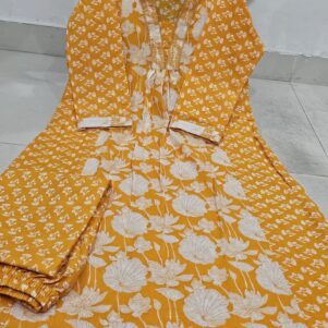 Cotton kurti with printed floral design