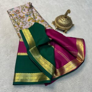 Pure Printed Mysore silk saree