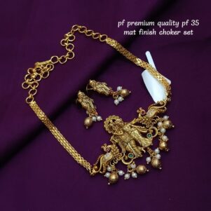 Matte finish radha-krishna necklace set