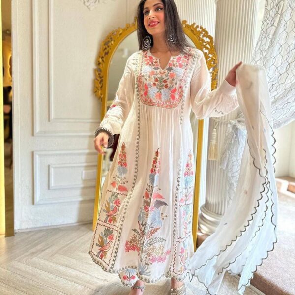 Georgette with embroidery work suit