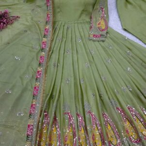 Pure chinnon silk gown