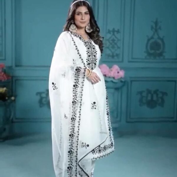 Heavy pure muslin cotton suit