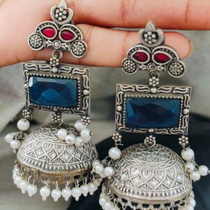 Stone jhumka earrings