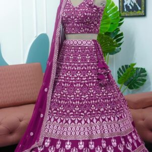 Heavy faux georgette lehenga