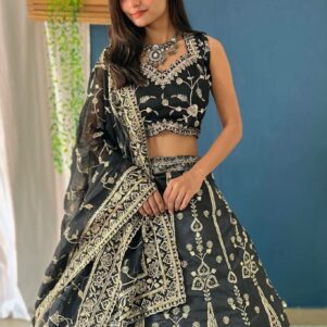 Jalpari silk jadded lehenga