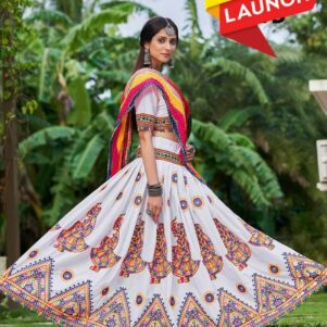 White cotton lehenga