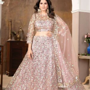 zari pink lehenga