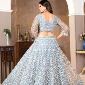 net embellished lehenga