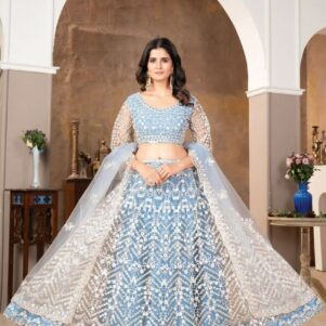 net embellished lehenga