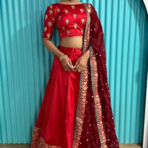 Satin Georgette Lehenga