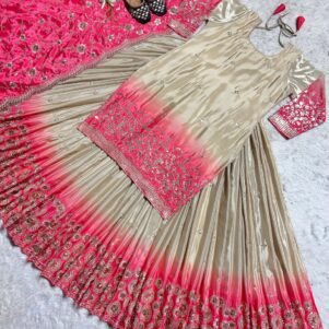 Heavy chinon lehenga