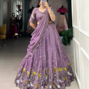 Vichitra simmer  lehenga