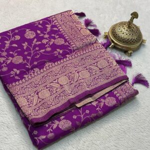 Crepe Georgette Saree Collection – Banarasi Border & Jaal Designs